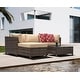 preview thumbnail 16 of 20, 3 Pieces Wicker Patio Outdoor Sectional Set Beige