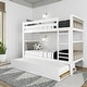 preview thumbnail 1 of 4, Max and Lily Scandinavian Twin over Twin Bunk Bed with Trundle White/Natural - Twin/Twin