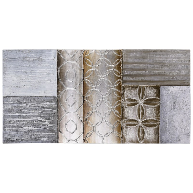 Stacked 1 Textured Metallic Hand Painted Canvas Wall Art