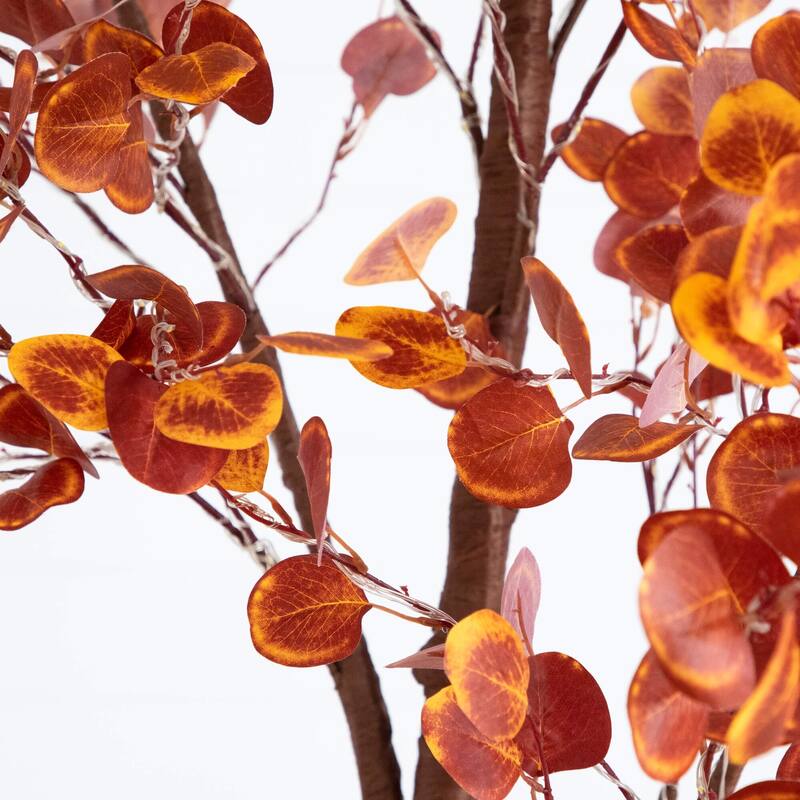 Pre-lit Grand Eucalyptus Fall Harvest Artificial Tree - 9' - Warm White LED Lights