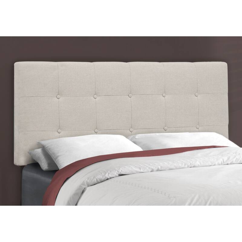 Tufted Upholstered Bed Frame with Wood Base and Headboard