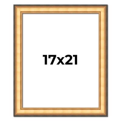 17x21 Frame Gold Plein Aire Solid Wood Picture Frame Width 2 Inches |
