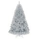 preview thumbnail 1 of 4, 6 Ft Artificial Christmas Tree Silver Tinsel Hinged Tree for Holiday 6 Foot