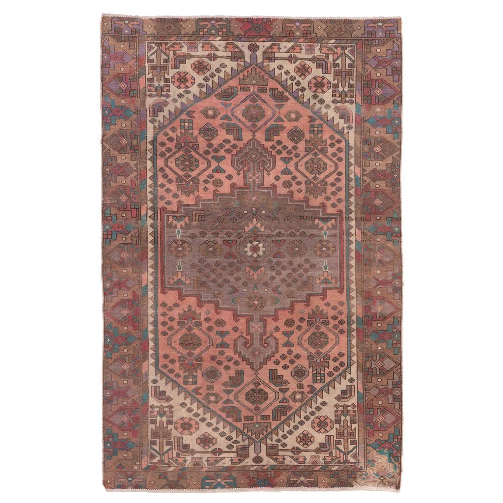 ECARPETGALLERY Hand-knotted Antalya Vintage Pink Wool Rug - 4'0 x 6'3