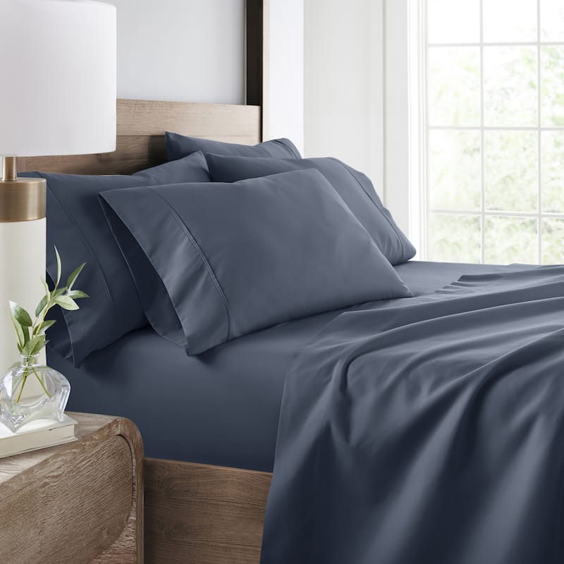 Becky Cameron Double Brushed Deep Pocket 6 Piece Sheet Set - Queen - Stone