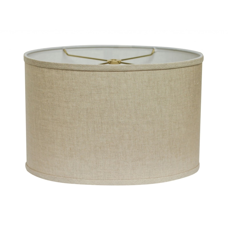 HomeRoots18" Dark Wheat Throwback Oval Linen Lampshade - 18