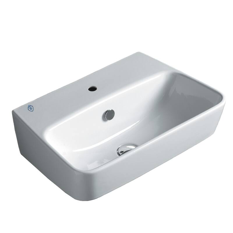 Whitehaus Britannia Rectangular Wall Mount Basin with Single Hole