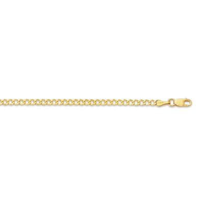 Curata 14k Yellow Gold 10" 2.60mm Curb Chain Anklet