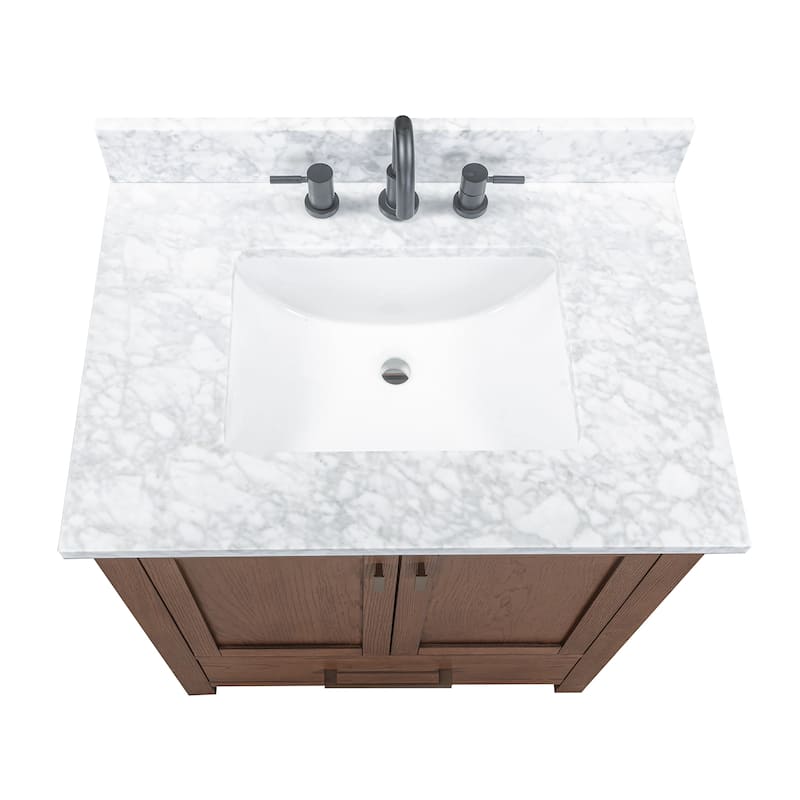 Avanity Modero 30 in. Single Sink Bathroom Vanity with Carrara Marble Top - 31"W x 22"D x 35"H