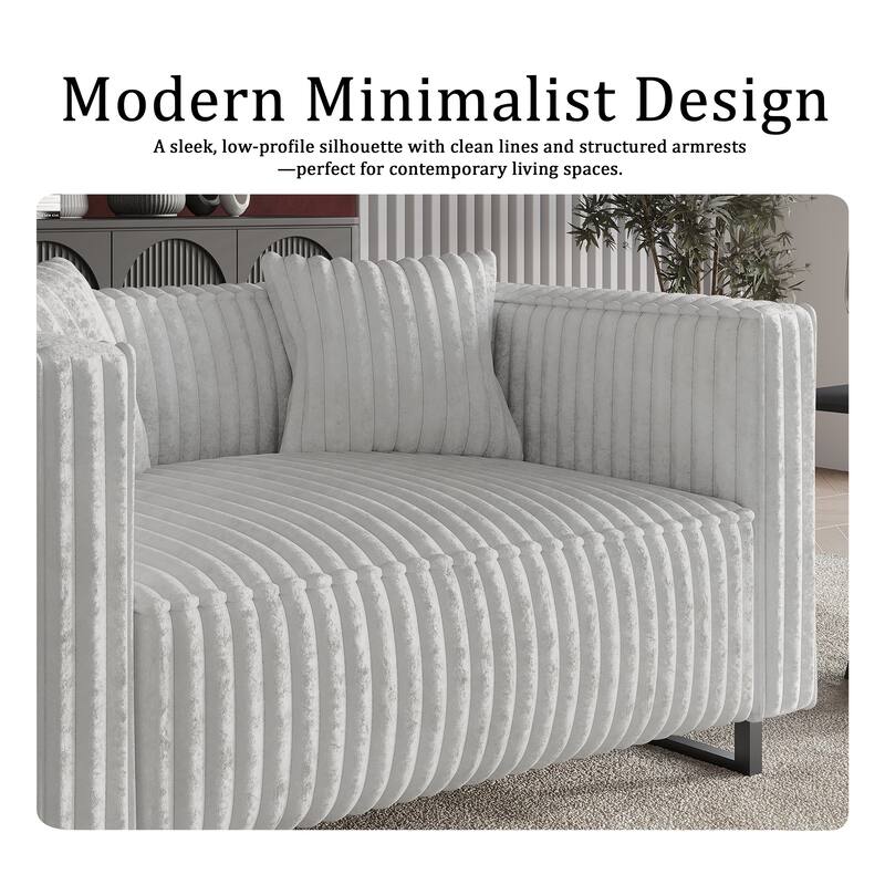 CraftPorch Mid Century Modern 3- Pieces Upholstered Living Room Set