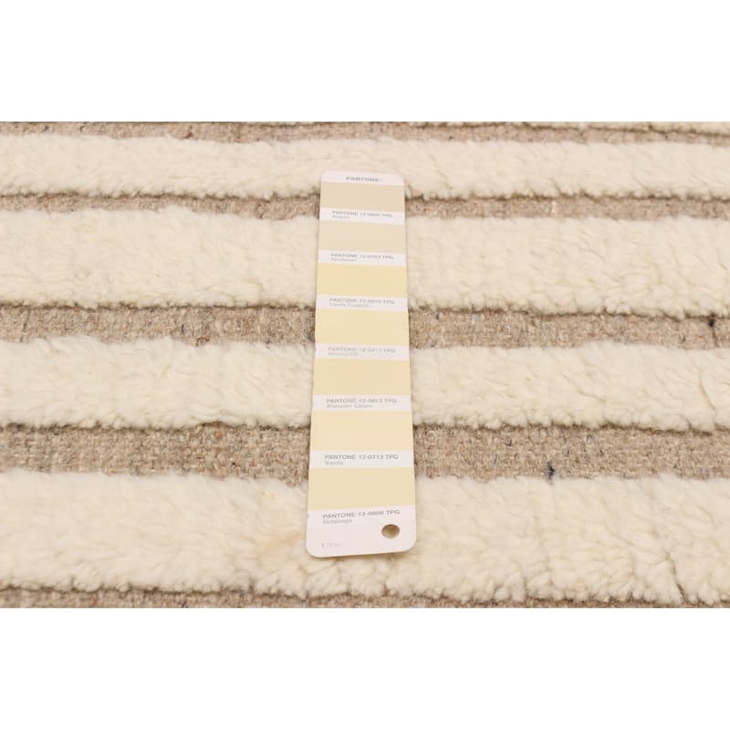 ECARPETGALLERY Hand-knotted Tangier Cream Wool Rug - 8'0 x 10'2