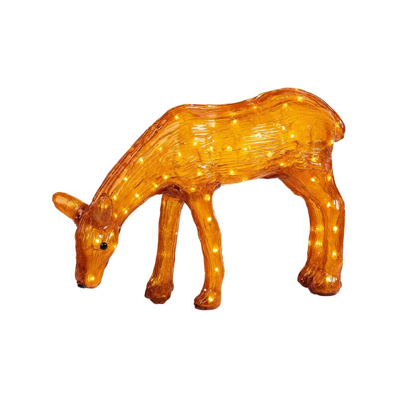 LED Commercial Grade Acrylic Reindeer Christmas Decor 22" White Lights - Brown