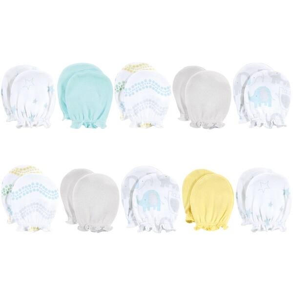 slide 1 of 1, Luvable Friends Baby Boy Cotton Scratch Mittens 10pk, Basic Elephant, One Size - Basic Elephant One Size - Basic Elephant