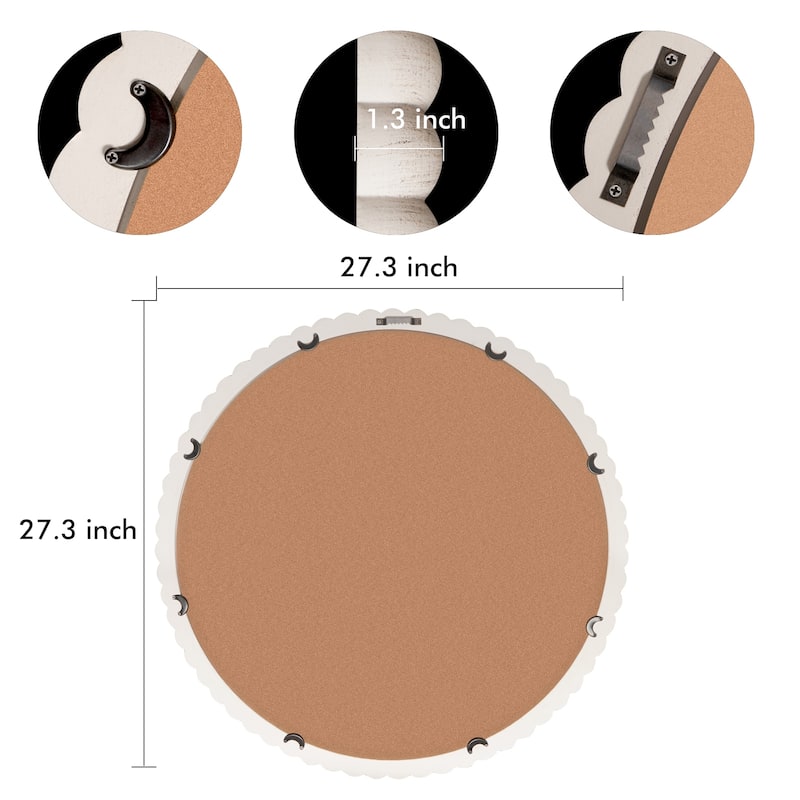 Signature Farmhouse Beaded Round Wall Mirror