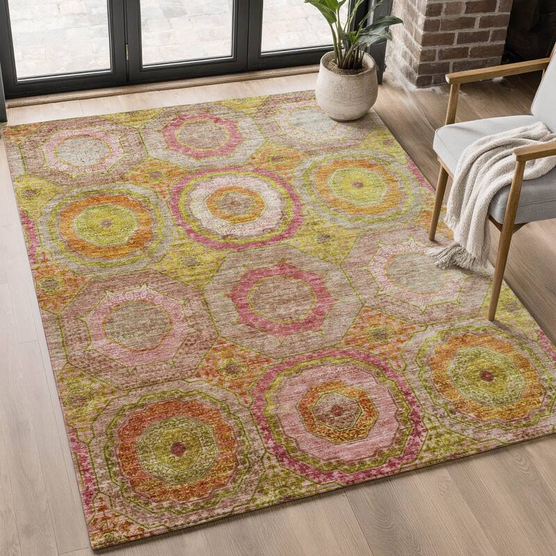 Premium Washable Super Soft Traditional Mamluk Mayfield Rug - Orange - 8' x 10'
