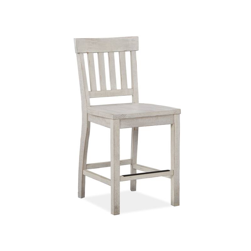 Magnussen Home Bronwyn Alabaster And Toasted Nutmeg Counter Chair Two Pack - 19''W x 21''D x 40''H - 19''W x 21''D x 40''H - Set of 2 - Alabaster - Counter Height
