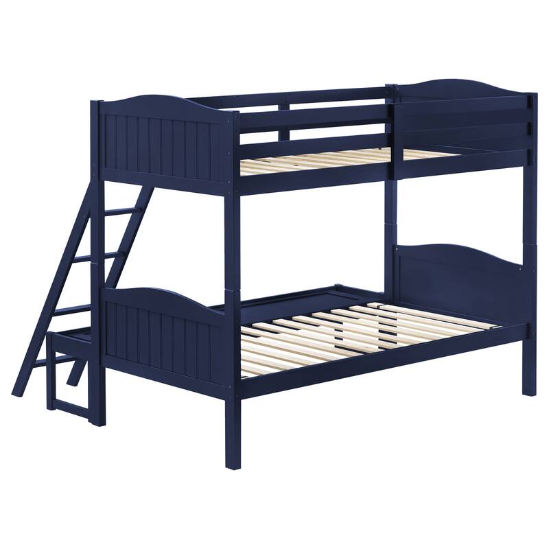 Arlo Transitional Wood Frame Bunk Bed with Ladder
