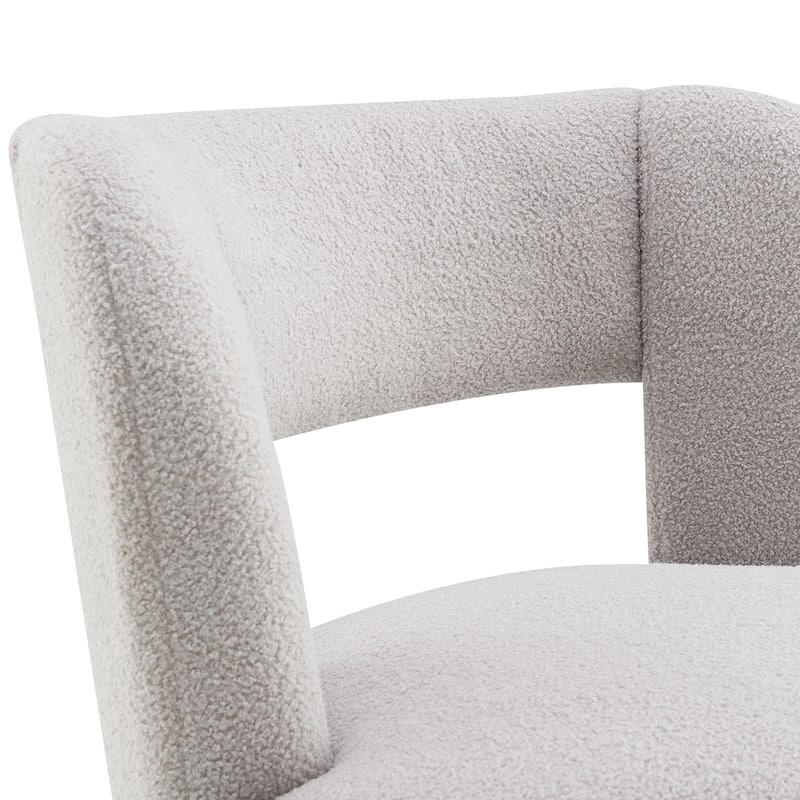 Teddy Fabric Swivel Barrel Chair with 360° Rotation