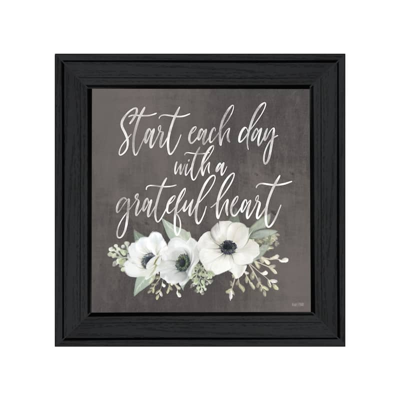 TrendyDecor4U Contemporary " Grateful Heart" Framed Print Wall Art