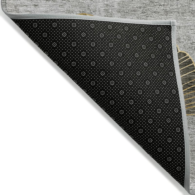 Machine Washable Indoor/ Outdoor Chantille Modern Floral Rug