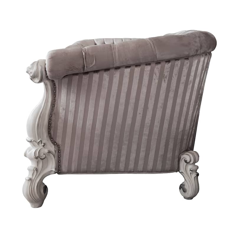 Calvert Ivory and Bone White Sofa with Oversized Scrolled Leg