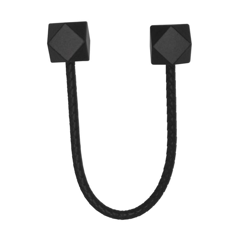 Pure Solid Color Tieback Wooden Tips Faux Leather Covering - 13"L x 1.4"W x 1.4"D