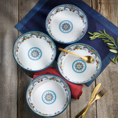 Euro Ceramica Zanzibar 4 Piece.8.5" Pasta Bowl Set - 40 oz