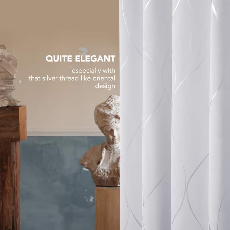 Deconovo Silver Line 42 Width Curtain Panel Pair (2 Panel)