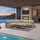 preview thumbnail 15 of 30, PURPLE LEAF Caesar L-Shaped Khaki Outdoor Couch with 9.6" Thick for Yard Porch Deck Patio Conversation Sets 6 Seats+1 Table - L-shaped