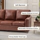 preview thumbnail 21 of 70, Rita Transitional Living Room 3-Seat Genuine Leather Nailhead Sofa with Solid Wood Legs and Removable Cushions