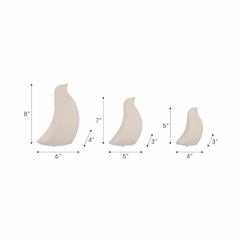 Stoneware Ceramic Bird Decorative Object Abstract Modern (Set of 3)