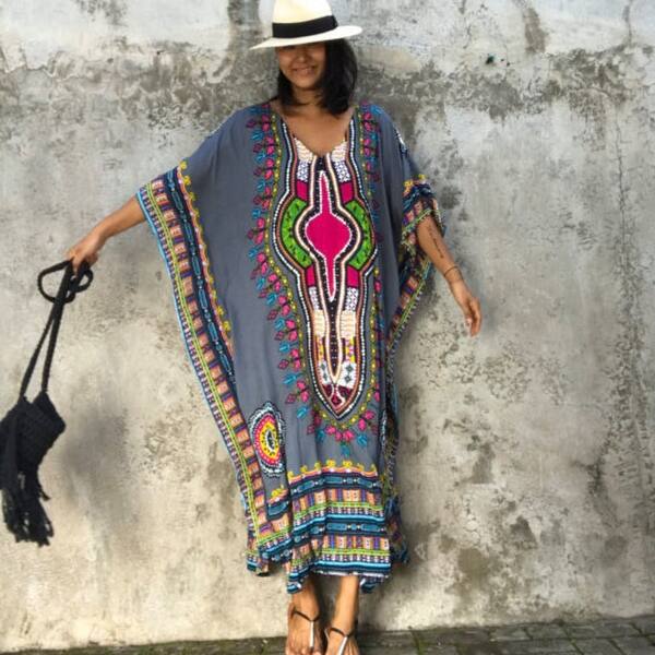 Shop Women Fashion African Print Dress Casual Straight Print