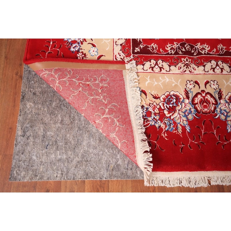 Traditional Kashan Turkish Rug Machine Made Red Oriental Carpet - 9'9" x 13'4"