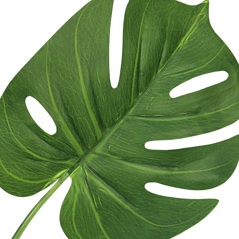 Set of 2 Artificial Split Leaf Philodendron Monstera Leaf Stem Plant Greenery Foliage Bush 22in - 22" L x 18" W x 18" DP