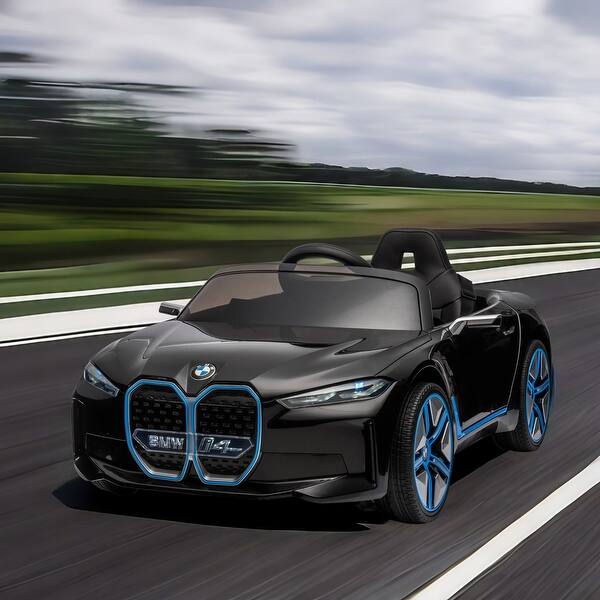 slide 2 of 36, BMW I4 Licensed Kids Ride-On Car: 12V with Parent Remote and LED Lights Black