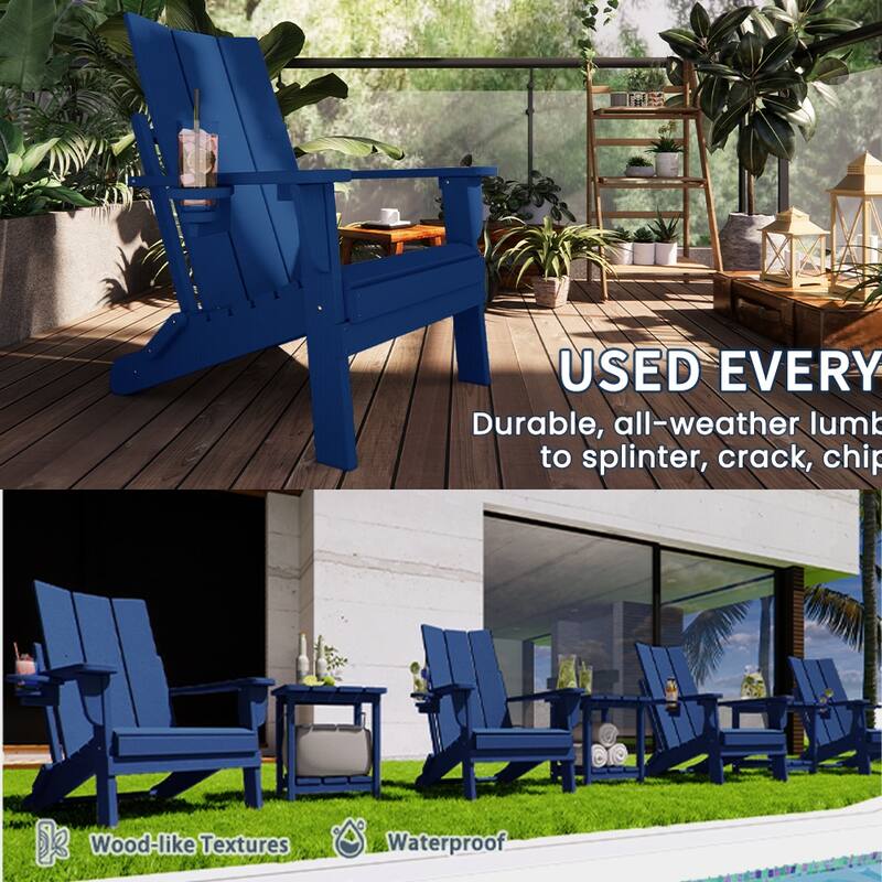 Polydun All Weather Poly Outdoor Adirondack Chair - Foldable