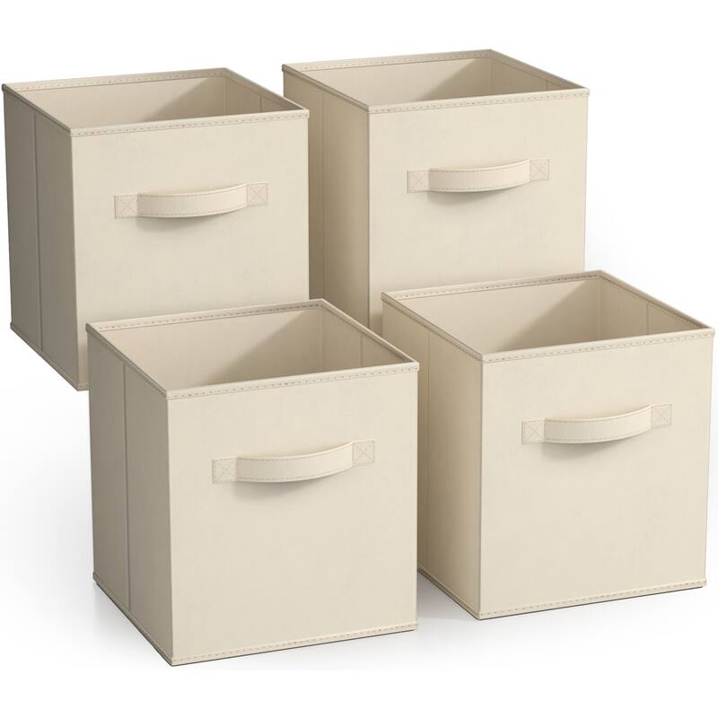 Sorbus Collapsible Cube Fabric Storage Bins (10.5" x 10.5"), 4 Pack