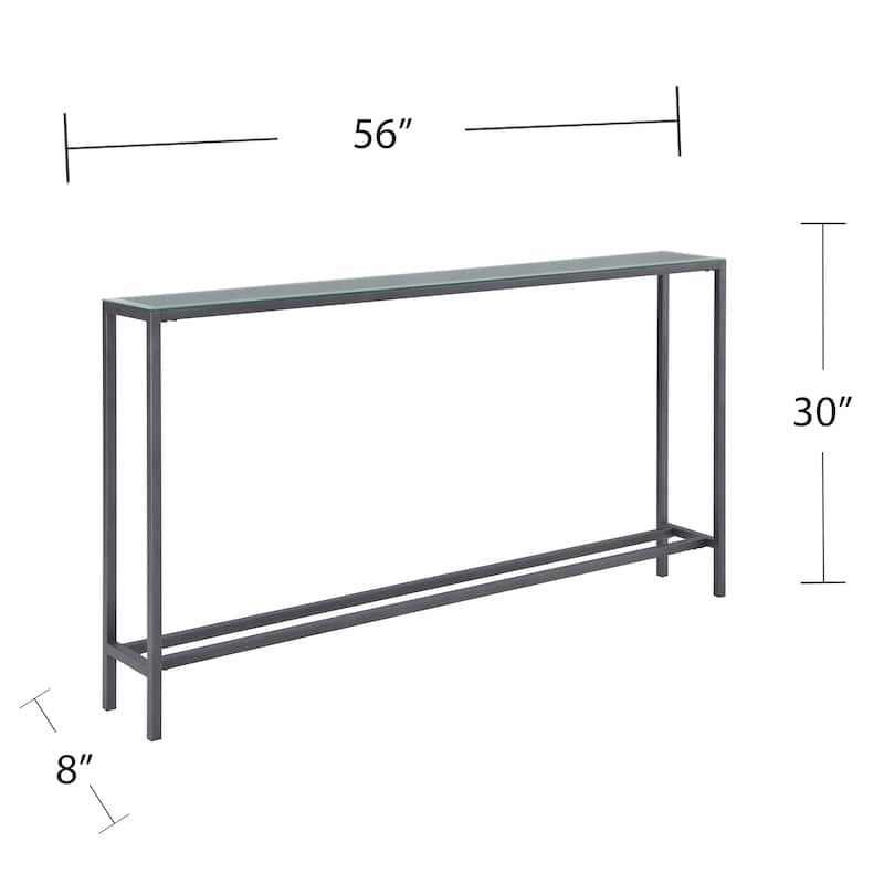 SEI Furniture Veda Grey Mirrored-top Console Table