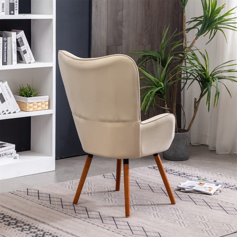 Contemporary Silky Velvet Tufted Button Back Accent Chair