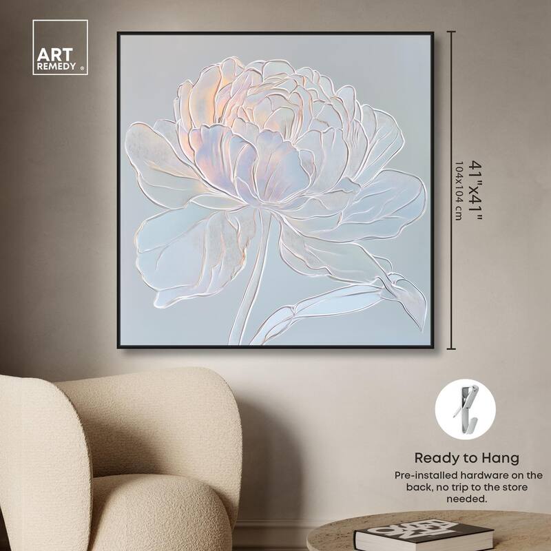 Embossed Flower II Canvas by Art Remedy