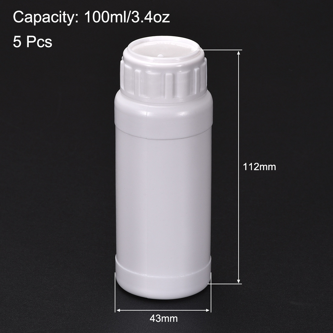 White Plastic Sampler Bottle 4 oz