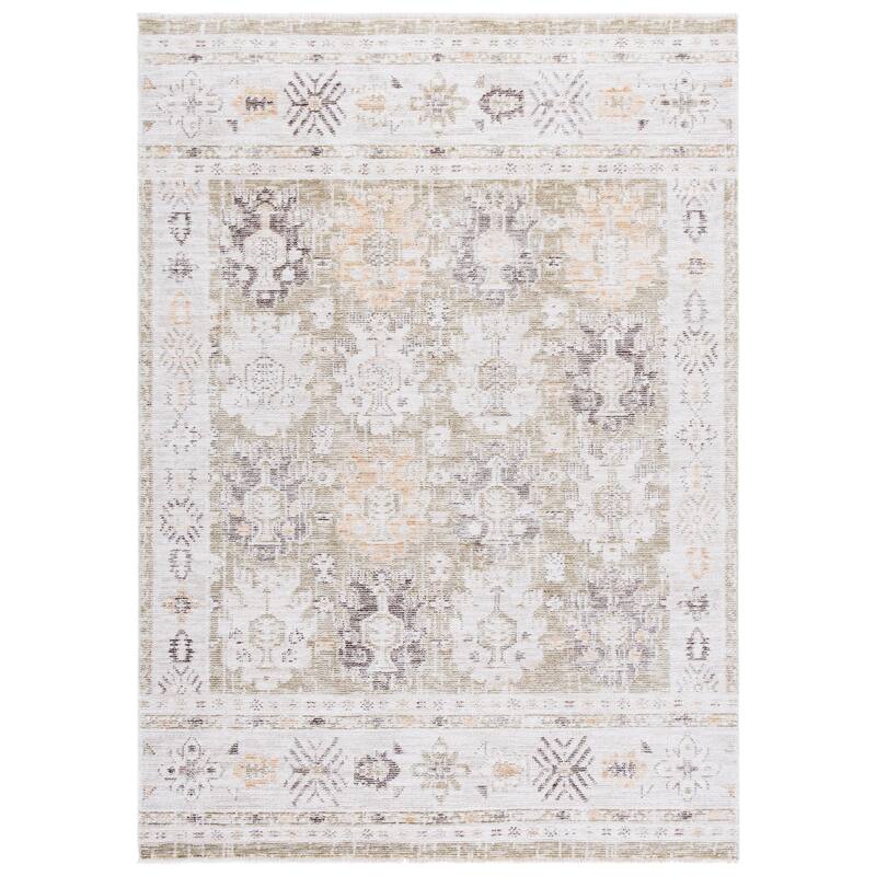 Martha Stewart by SAFAVIEH Chikage Boho Distressed Rug - Green/Ivory - 5'3" x 7'6"