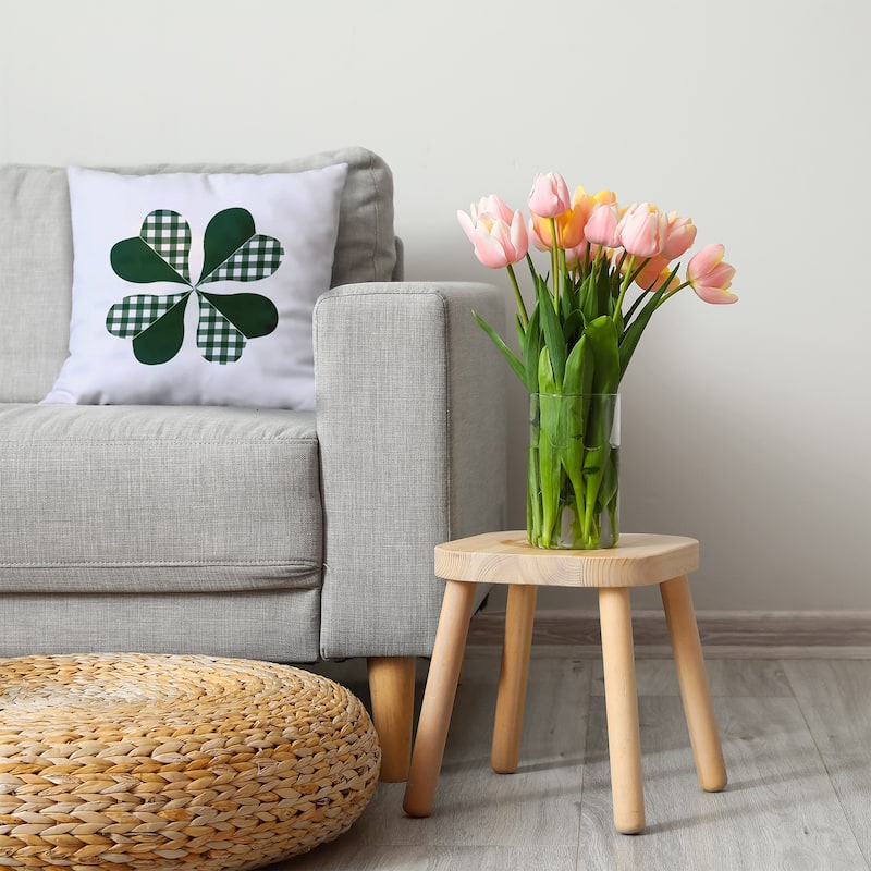 Checkered Clover Accent Pillow
