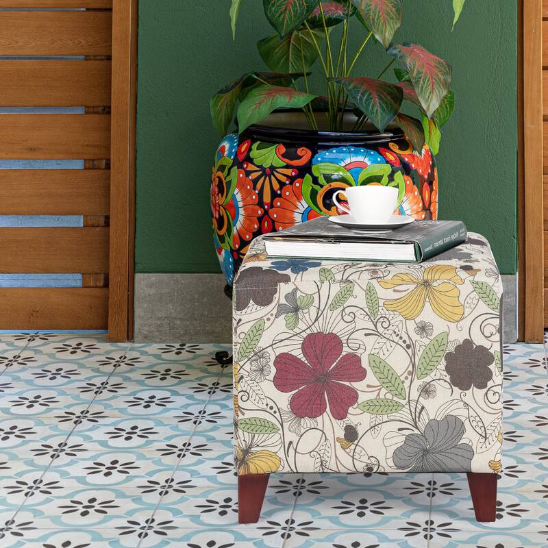 Adeco Simple British Style Passionate Cube Ottoman Footstool