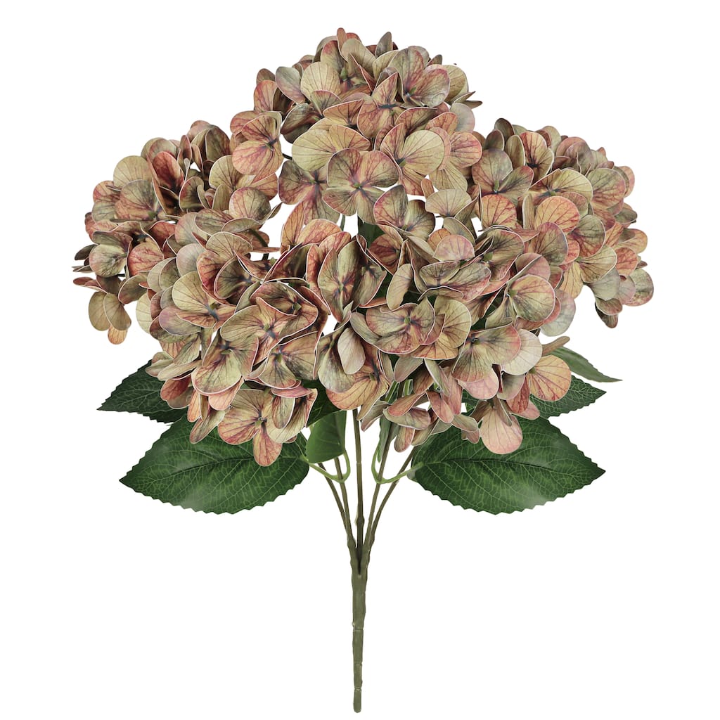 Set of 2 Natural Touch Dusty Cafe Artificial Hydrangea Flower Stem Bush Bouquet 18in - 18" L x 11" W x 11" DP