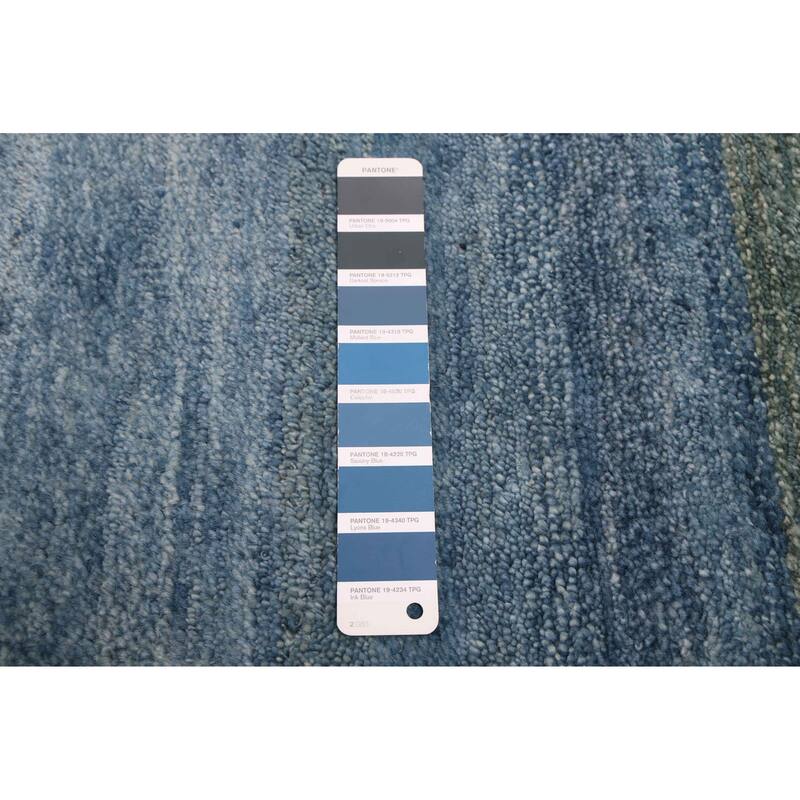 ECARPETGALLERY Hand-knotted Pak Finest Gabbeh Blue Wool Rug - 4'5 x 6'3