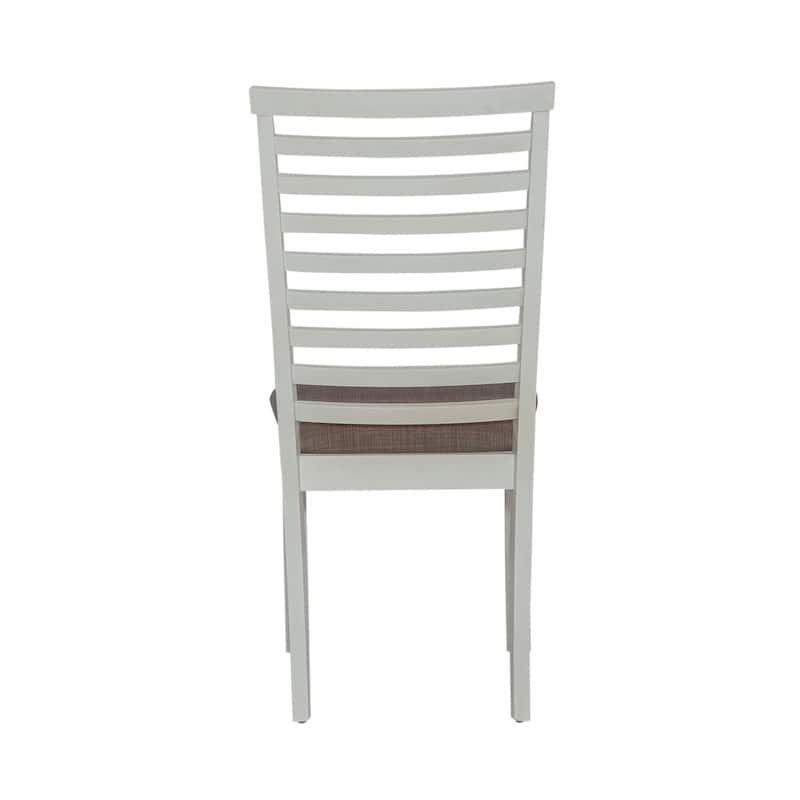 Brook Bay Textured White Carbon Gray Upholstered Ladder Back Side Chair (Set of 2)