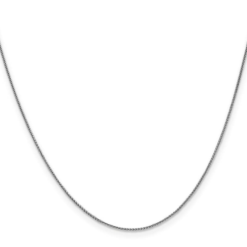 Curata 10k White Gold 0.8mm Wheat Spiga Chain Necklace Options: 16 18 20 24 30