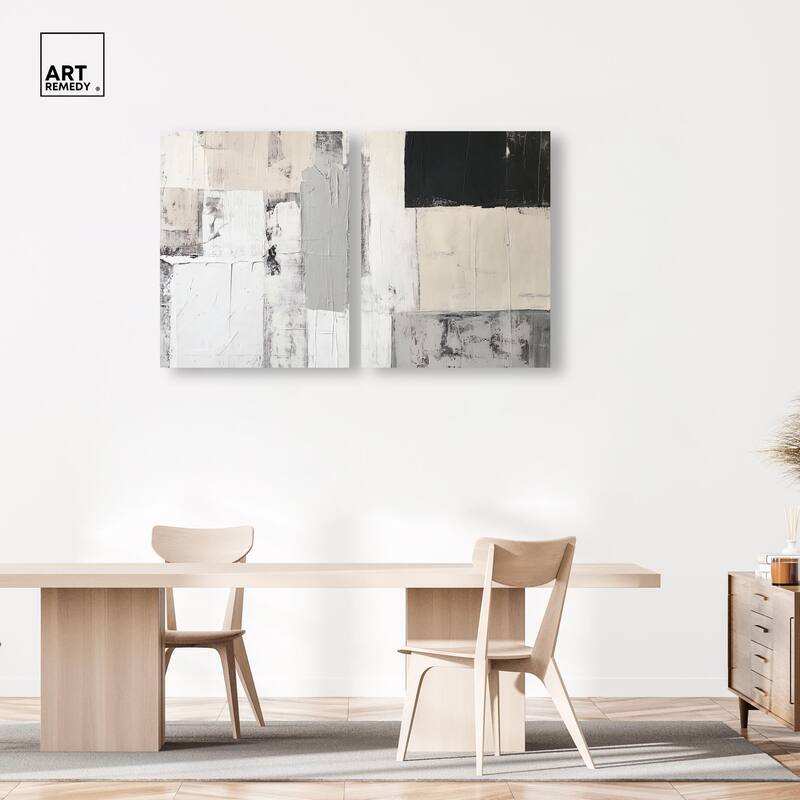 Chalk and Charcoal Canvas Set of 2 by Art Remedy, Gallery Wrapped