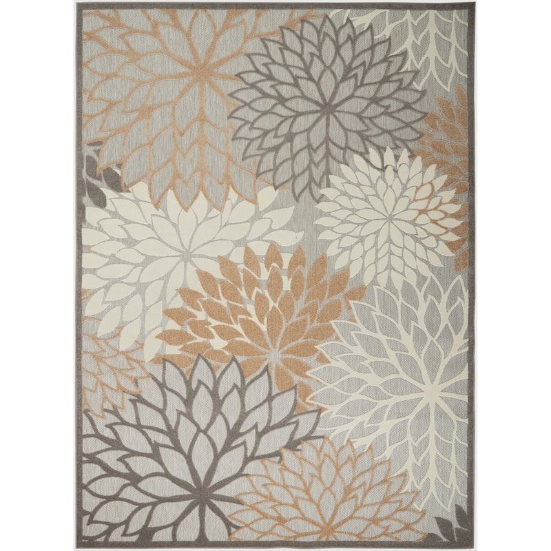 Nourison Aloha Floral Modern, Indoor/Outdoor Area Rug - 7'10" x 10'6" - Natural